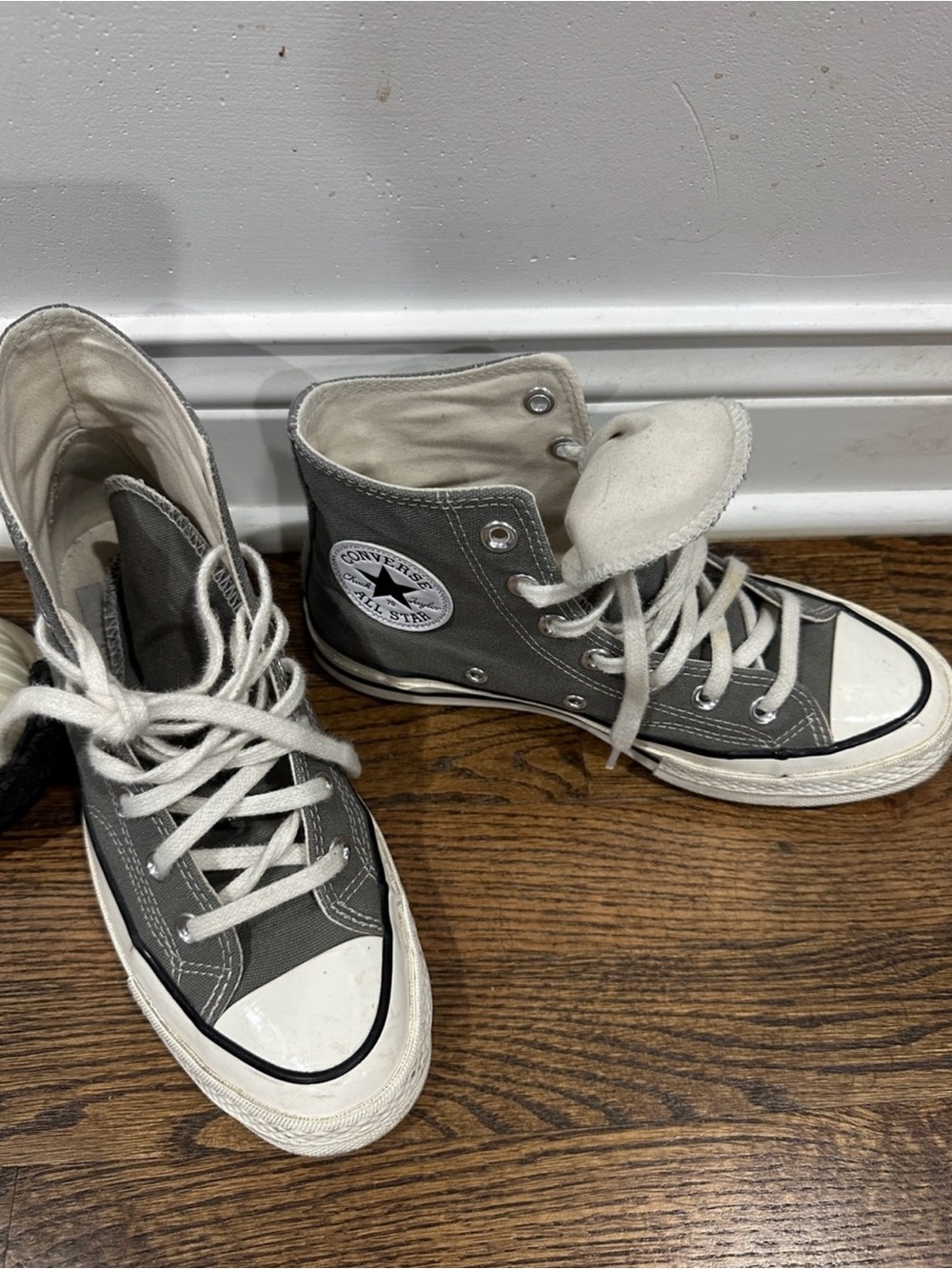 Converse Gray and White High Top Sneakers